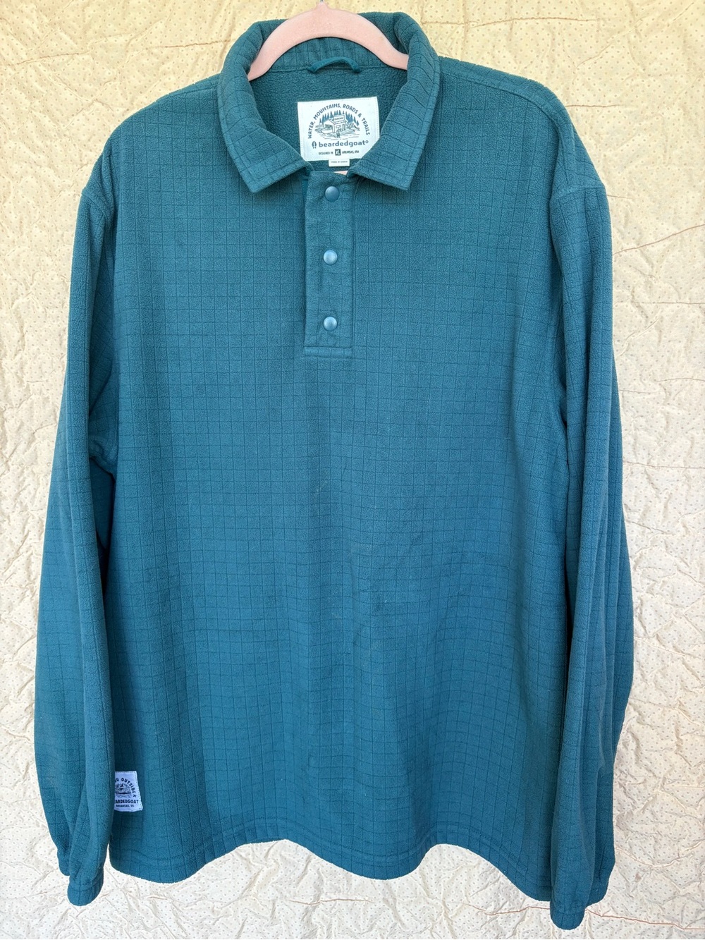 Bearded Goat Men’s XL Long Sleeve Pullover Sweatshirt Button Up